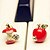 cheap Earrings-South Korean small jewelry wholesale fashion cute red enamel drop earrings asymmetric apple(random color)