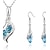 cheap Jewelry Sets-Jewelry Set Drop Earrings For Women&#039;s Sapphire Crystal Citrine Christmas Gifts Party Anniversary Crystal Cubic Zirconia Rhinestone S Shaped Solitaire Marquise Cut Drop Silver / Pendant Necklace
