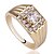 levne Pánské šperky-Pánské žluté zlato Povrchová úprava 925 Sterling Silver prsten s 5 mm kulatý kámen Zirkon