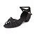 זול נעלי ריקוד-בגדי ריקוד נשים ילדים לטיני סטן סנדלים אבזם עקב נמוך שחור בז&#039; ללא התאמה אישית