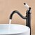 economico Classici-tutto il rubinetto del lavandino del bagno in rame, tipo di supporto in bronzo lucidato a olio con maniglia singola rubinetti a un foro con interruttore caldo e freddo