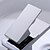 abordables Robinets de lavabo Sprinkle®-Robinet de lavabo de salle de bain en cuivre, robinet de salle de bain à un trou à manette unique en chrome argenté contemporain avec interrupteur chaud et froid