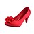 baratos Sapatos de Noiva-Feminino Sapatos Veludo Primavera Verão Outono Salto Agulha Flor para Casamento Vermelho