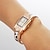 cheap Fashion Watches-Women&#039;s Diamante Rectangle Dial Leopard Grain Band Quartz Analog Bracelet Watch Cool Watches Unique Watches