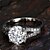 baratos Anéis-Mulheres Diamante Claro Prata de Lei Pedaço de Platina Prateado Amor Jóias de fantasia
