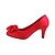 baratos Sapatos de Noiva-Feminino Sapatos Veludo Primavera Verão Outono Salto Agulha Flor para Casamento Vermelho