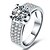 baratos Anéis-Anéis Mulheres Diamante Prata / Prata de Lei / Pedaço de Platina Prata / Prata de Lei / Pedaço de Platina Amor 5 / 6 / 7 / 8 / 8½ / 9 / 9½