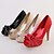 cheap Women&#039;s Heels-Women&#039;s Wedding Shoes Peep Toe/Comfort Heels Wedding/Office &amp; Career/Dress Black/Red/White/Gold
