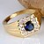 cheap Men&#039;s Jewelry-Mens Yellow Gold Finish 925 Sterling Silver Ring With 5Mm Round Stone Zircon