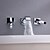 economico Rubinetti per lavandino bagno-Moderno Montaggio su parete Valvola in ceramica Tre Due maniglie Tre fori Cromo, Lavandino rubinetto del bagno