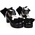 abordables Zapatos Lolita-Mujer Zapatos Classic Lolita Hecho a Mano Tacón alto Zapatos Un Color 4.5 cm Negro Cuero Sintético / Cuero de Poliuretano Traje de Halloween
