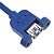 رخيصةأون كابلات USB-USB 3.0 ذكر إلى أنثى كبل ثقوب البرغي الأزرق (0.6M)