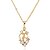 abordables Collier-Blanc or 18K Pendentif zircon Incl Yueli femmes. Collier D0360