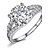 billige Ringe-Dame Diamant Klar Sølv Platin Belagt Kærlighed Kostume smykker