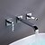 economico Rubinetti per lavandino bagno-Moderno Montaggio su parete Valvola in ceramica Tre Due maniglie Tre fori Cromo, Lavandino rubinetto del bagno
