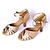 Недорогие Обувь для танцев-Индивидуальные женские шампанское Блеск Танцевальная обувь для Латинской / Бальные Сандалии