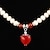 ieftine Coliere-Roșu Roșu-aprins Inimă Perle Coliere Bijuterii Pentru Petrecere Ocazie specială Aniversare Cadou