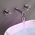 お買い得  ＬＥＤ付き蛇口-バスルームのシンクの蛇口 - LED クロム 壁式 三つ / 二つのハンドル三穴Bath Taps
