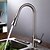 cheap Kitchen Faucets-Kitchen faucet - One Hole Nickel Brushed Pull-out / ­Pull-down / Tall / ­High Arc Deck Mounted Contemporary Kitchen Taps / Brass / Single Handle One Hole