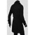 levne Pánské bundy a kabáty-ZBN Pánská móda Double Breasted Bavlněné kabát (černý)