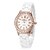 cheap Fashion Watches-Women‘s Rose Gold Diamante Round Dial Imitation Ceramic Band Quartz Analog Wrist Watch (Small) Cool Watches Unique Watches