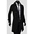 levne Pánské bundy a kabáty-ZBN Pánská móda Double Breasted Bavlněné kabát (černý)