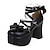 voordelige Lolita-schoeisel-Dames Schoenen Classic Lolita Met de Hand Gemaakt Hoge Hak Schoenen Strik 9.5 cm Zwart PU-leer / Polyurethaan Leer Halloween outfits