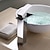 abordables Clásico-Grifo monomando para lavabo de baño en cascada, grifos de lavabo de latón de estilo moderno y alto, grifos de baño de un solo orificio con mango cromado y manguera de agua fría y caliente