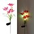 abordables Éclairages pour allées-1pc solaire fleur de lis fleur led lumière jardin yard pelouse vue lampe