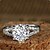 Χαμηλού Κόστους Δαχτυλίδια-Γυναικεία Διαμάντι Διάφανο Ασήμι Στερλίνας Επιμεταλλωμένο με Πλατίνα Ασημί Love Κοστούμια Κοσμήματα