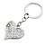 ieftine Brelocuri personalizate-Cadouri personalizate 4buc în formă de inimă de gravură Keycahin cu stras