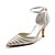 abordables Zapatos de boda-Mujer Boda Fiesta y Noche Verano Pedrería Tacón de Aguja D&#039;Orsay y Dos Piezas Satén Satén Elástico Blanco Azul