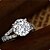 お買い得  指輪-女性用 ダイヤモンド クリア 純銀製 プラチナメッキ シルバー 幸福 コスチュームジュエリー