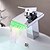 levne LED vodovodní baterie-Koupelna Umyvadlová baterie - LED / Vodopád Pochromovaný Baterie na střed S jedním otvoremBath Taps