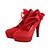 abordables Chaussures de mariée-Femme Chaussures Similicuir Printemps Eté Talon Aiguille Plateau pour Mariage Rouge Doré