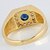 billige Herresmykker-Mens gult gull Finish 925 Sterling Silver Ring med 5mm Round Stone Zirkon