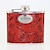 cheap Personalized Drinkware-Personalized Gift Phoenix Pattern Red 5oz PU Leather Capital Letters Flask