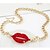 Недорогие Модные ожерелья-Женская мода Gemmy Red Lips Сплав ожерелье