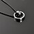 cheap Men&#039;s Necklaces-Fashion (Round Pendant) Black Titanium Steel Pendant Necklace(Black) (1 Pc)  Christmas Gifts
