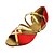 cheap Latin Shoes-Women&#039;s Latin Shoes Ballroom Shoes Sandal Heel Low Heel Red Blue Buckle Kid&#039;s / Satin / Leather