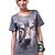 abordables Camisetas y Camisas-Impresión 3D de LangZu-Las mujeres de manga corta T-shirt (Gris oscuro)