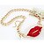 voordelige Ketting-Damesmode Gemmy Red Lips Lichtmetalen Ketting