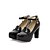 preiswerte Absatzschuhe für Damen-Damenschuhe - High Heels - Kleid / Party &amp; Festivität - Lackleder - Blockabsatz - Absätze / Mary Jane - Schwarz / Elfenbein