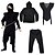 levne Dětské kostýmy na halloween-Ninja Cosplay Kostýmy Kostým na Večírek Dětské Halloween Karneval Festival / Svátek Polyester Vybavení Černá Jednobarevné