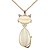 cheap Necklaces-Lovely Gold Plated With Opal Kitty Pendant Women&#039;s Necklace