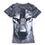 levne Trička a košile-LangZu-Dámské 3D tisku Short Sleeve T-shirt (Dark Gray)
