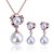 cheap Jewelry Sets-Party Work Casual Vintage Rose Gold Gemstone &amp; Crystal Alloy Screen Color Necklace Jewelry For Special Occasion Birthday Gift