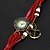 levne Náramkové hodinky-Dámské Náramkové hodinky japonština Křemenný Pravá kůže Bílá / Modrá / Červená Žhavá sleva Analogové Květina Cikánské Vintage Módní - Bílá Fialová Červená