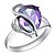 cheap Rings-Women&#039;s Statement Ring Purple Zircon Platinum Plated 18K Gold Wedding Party Daily Casual Costume Jewelry