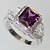 cheap Rings-Women&#039;s Statement Ring - Silver Plated Ladies, Fashion Jewelry Purple For Wedding Party Daily Casual Masquerade Engagement Party 6 / 7 / 8 / 9 / Zircon